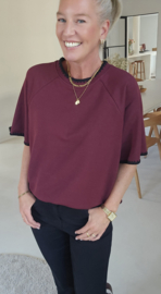 JANE short-sleeved sweatshirt burgundy