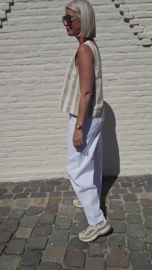 ANOUCK striped denim top beige