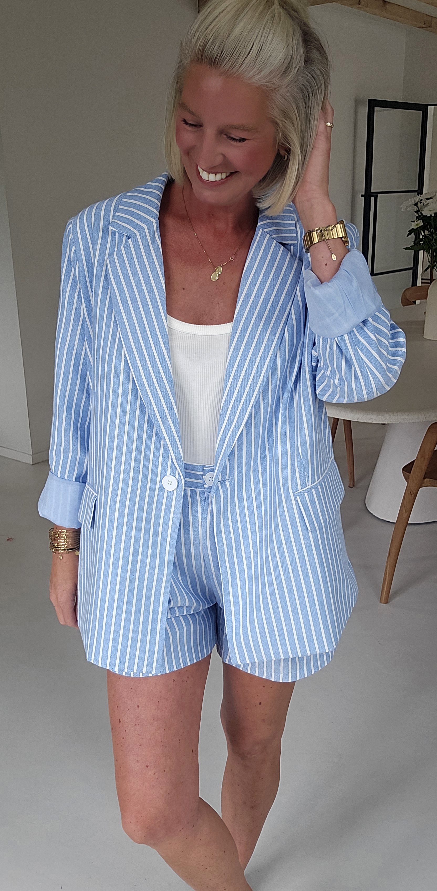 KIRINI striped oversized blazer