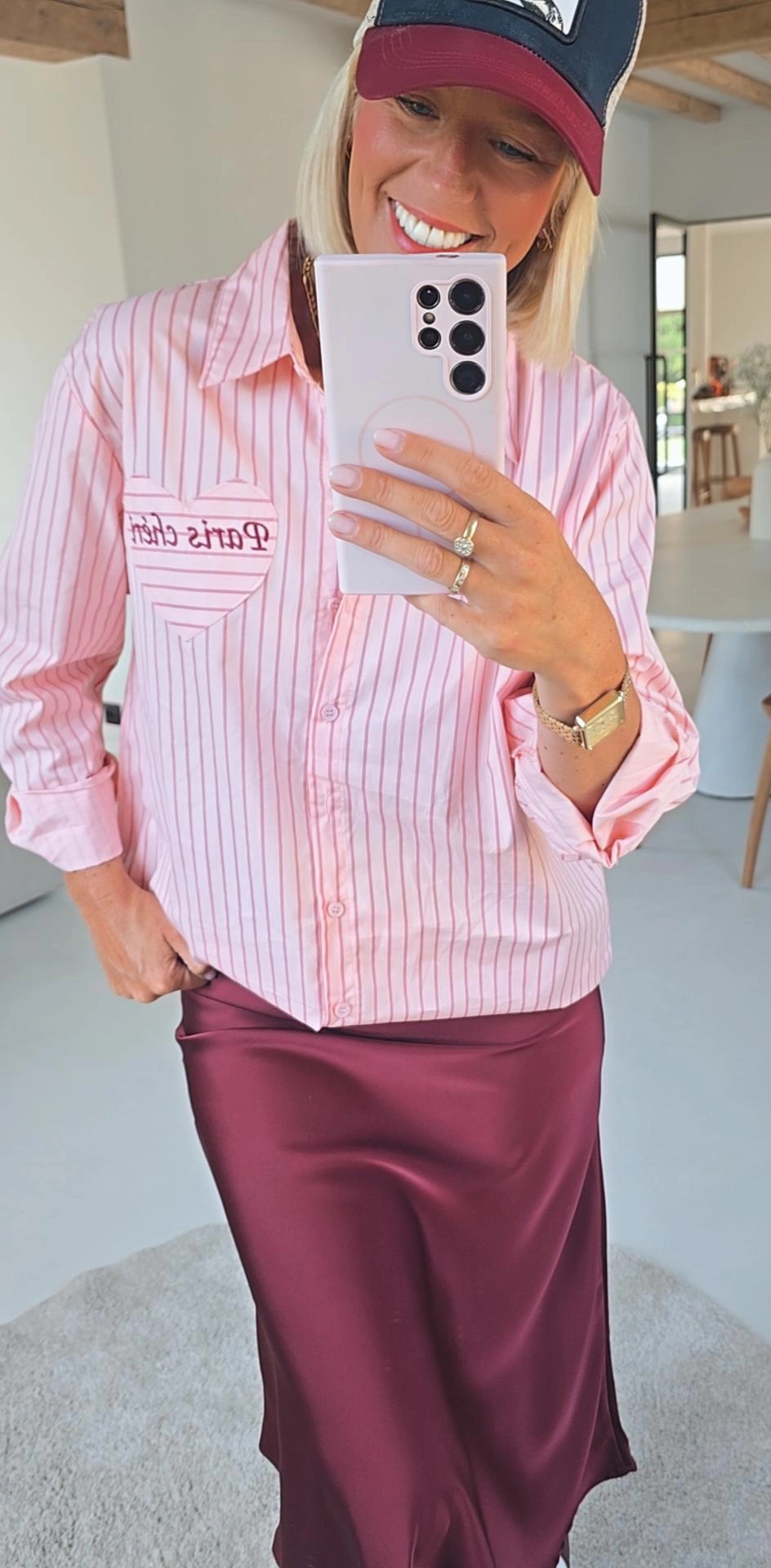 PARIS CHÉRI striped shirt soft pink