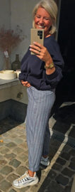 KARLIE striped loose pants denim