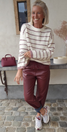 DOTTIE knit white / burgundy