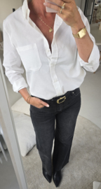 AVA basic cotton shirt white