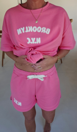 BROOKLYN NYC sweatshirt set pink