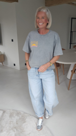 BEACH CLUB SUNSET tee washed grey
