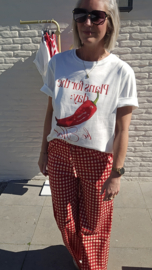 CICI checkered loose pants red