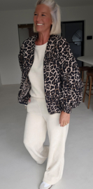 LEO oversized bomber beige curvy line