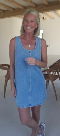 PIEN sleeveless jeans dress midi blue