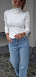 BASIC viscose turtleneck knit white
