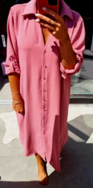 RHEA maxi shirt dress softer old pink