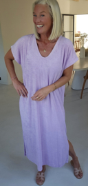 DIDI maxi terry T-shirt dress lilac v-neck