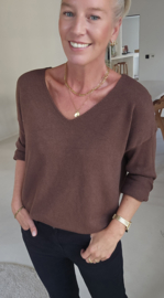 ANITI oversized v-neck knit chocolat