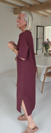RANI cotton T-shirt dress burgundy