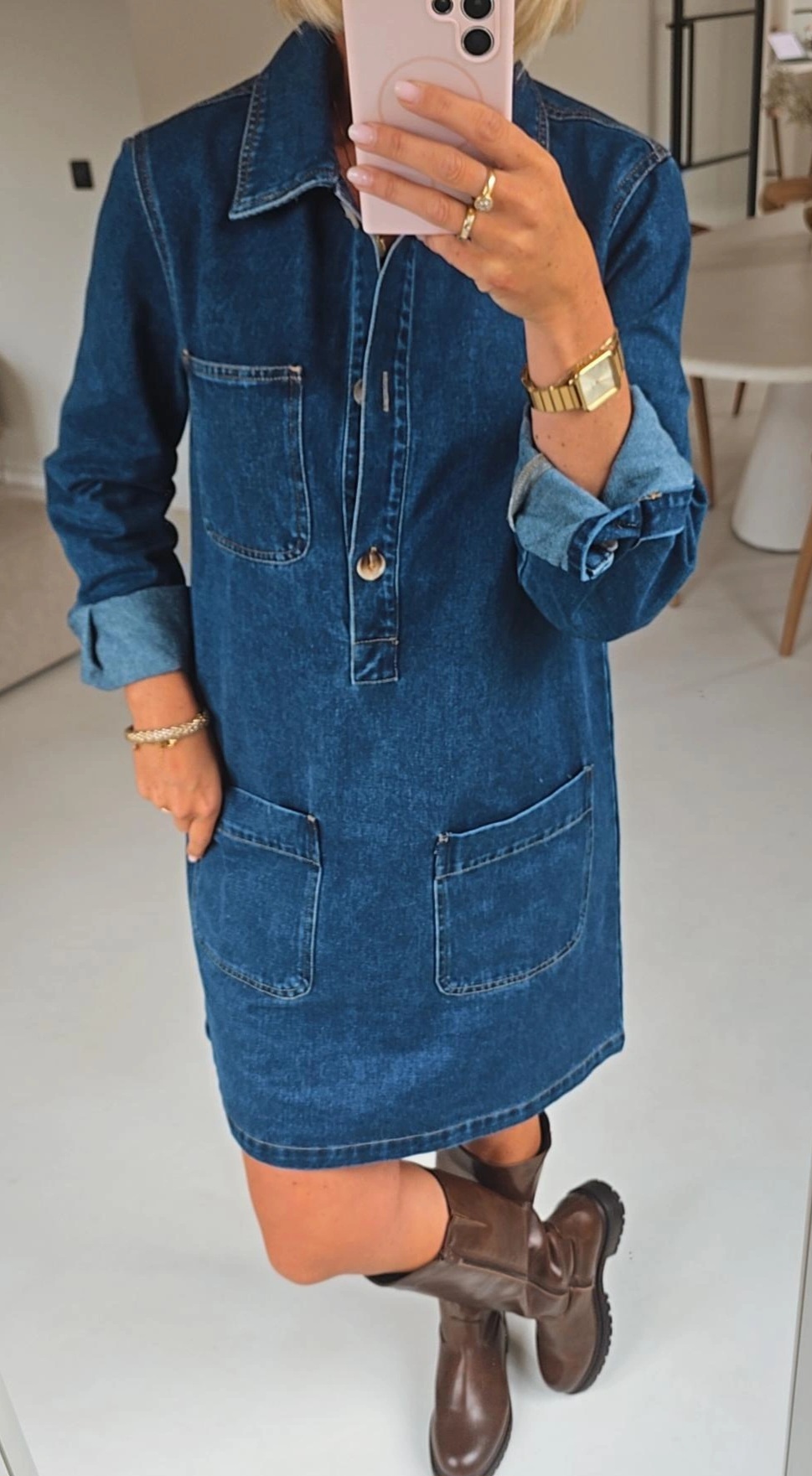 THE PERFECT jeans dress dark blue