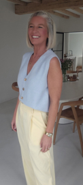 MAURA sleeveless knit cardigan pastel blue
