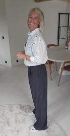 MEGAN loose tailored pants dark grey