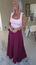 SAMIE maxi wrap skirt burgundy