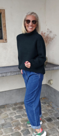 SNUGGLE loose turtleneck knit forest green