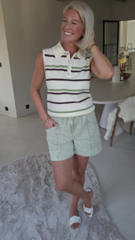 CALISTA high waist cotton summer short khaki