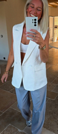 MANDY sleeveless blazer white