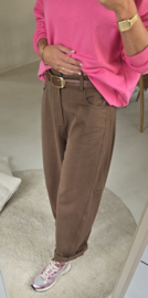 MOLIE extra wide cotton balloon pants brown