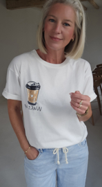 I LOVE COFFEE cotton T-shirt white