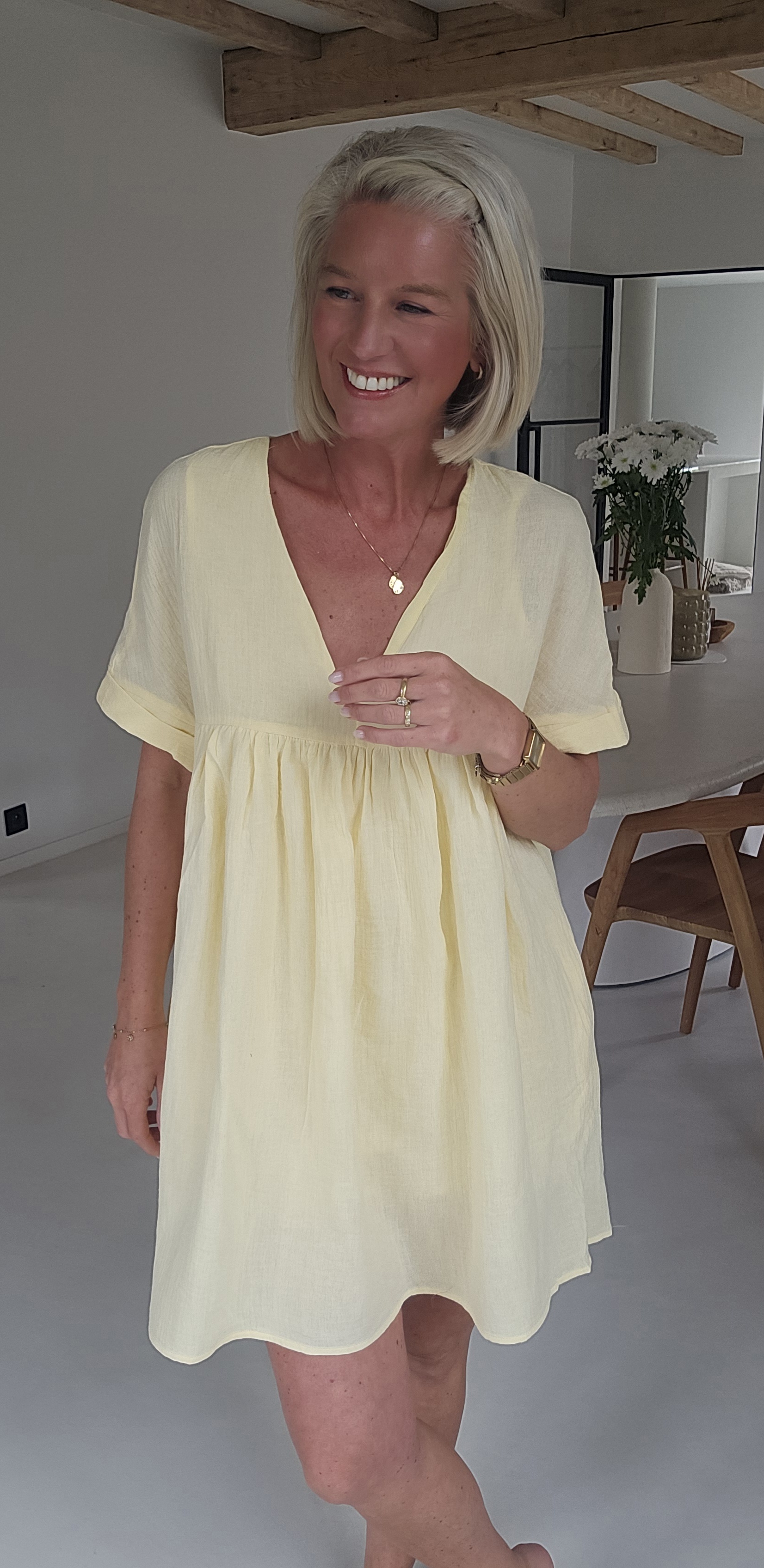 LOTJE tetra playsuit dress soft soft yellow