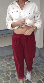 FANNY velours jogger pants burgundy