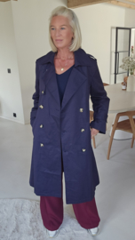 JOLANDE maxi trench coat navy