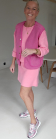 MELIA sleeveless teddy jacket pink