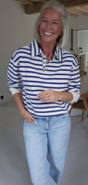 SONIE polo striped sweatshirt kobalt blue