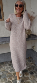 MANDINE maxi knit dress melêe taupe