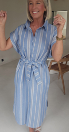ELIZA striped maxi shirt dress blue