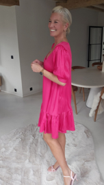 SCARLETT flowy party dress fuschia