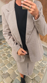 MERINDA pied de poule tube skirt mocca