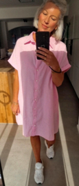 ESMAY cotton shirt dress pink