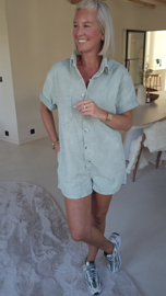JINA denim playsuit sage green