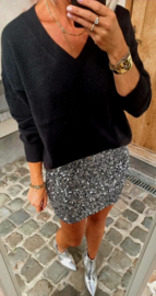 BLISS mini glitter skirt silver