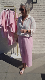 JANE striped tetra shirt pink