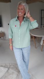 ROSALINE stripe shirt green