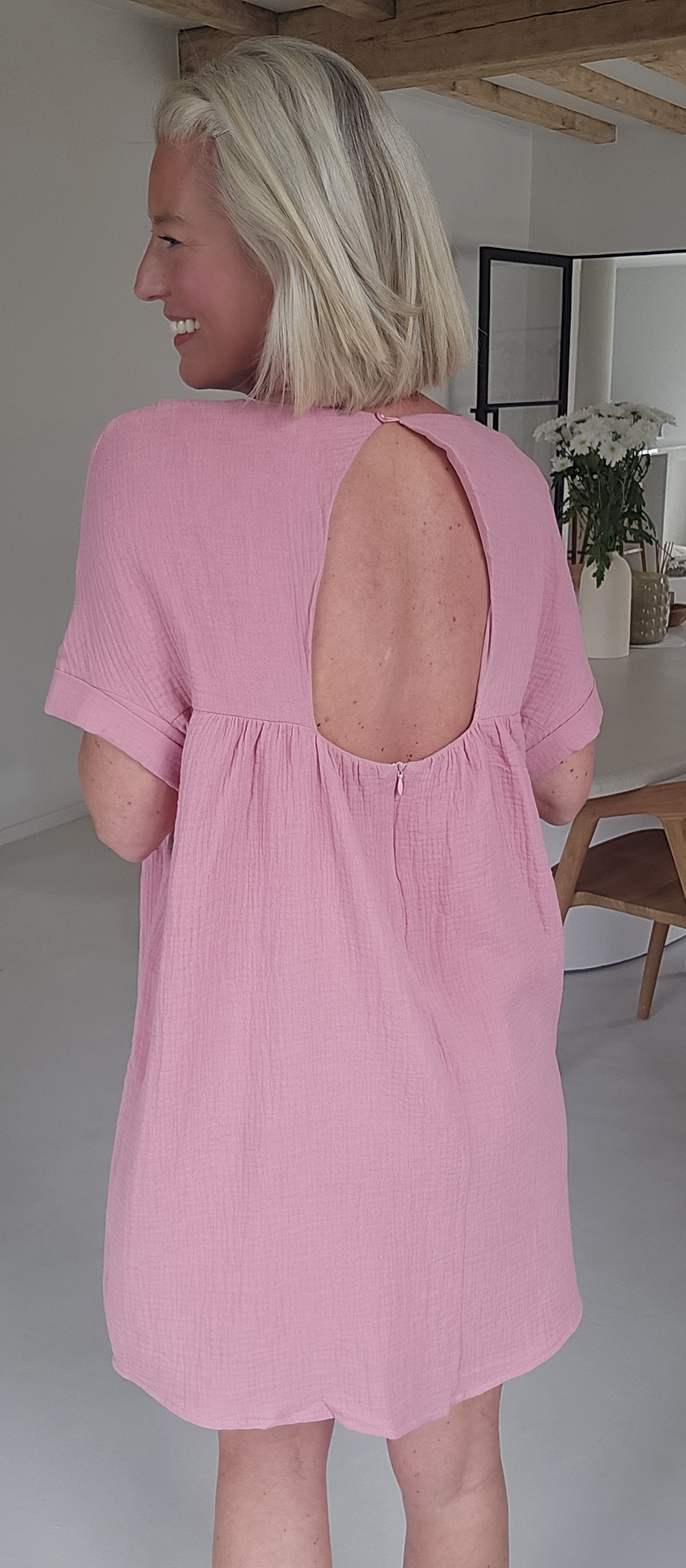 LOTJE tetra playsuit dress soft old pink