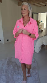 TULUM sponge dress neon pink