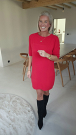 GHISLAINE knit dress red