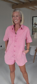 JINA jeans playsuit pink