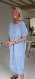 MANDIE soft velvet maxi dress pastel blue