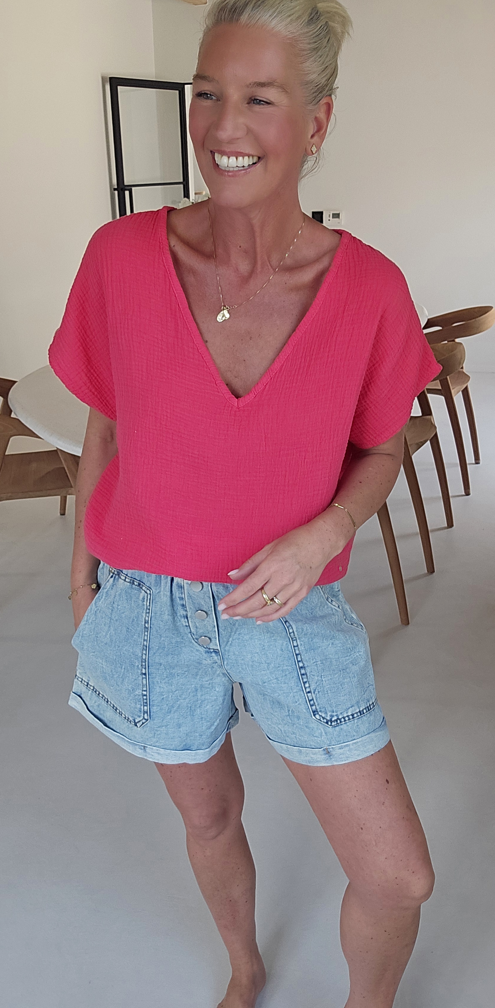 AMALFI tetra tee raspberry