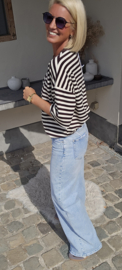 AYLIN oversized striped T-shirt chocolat