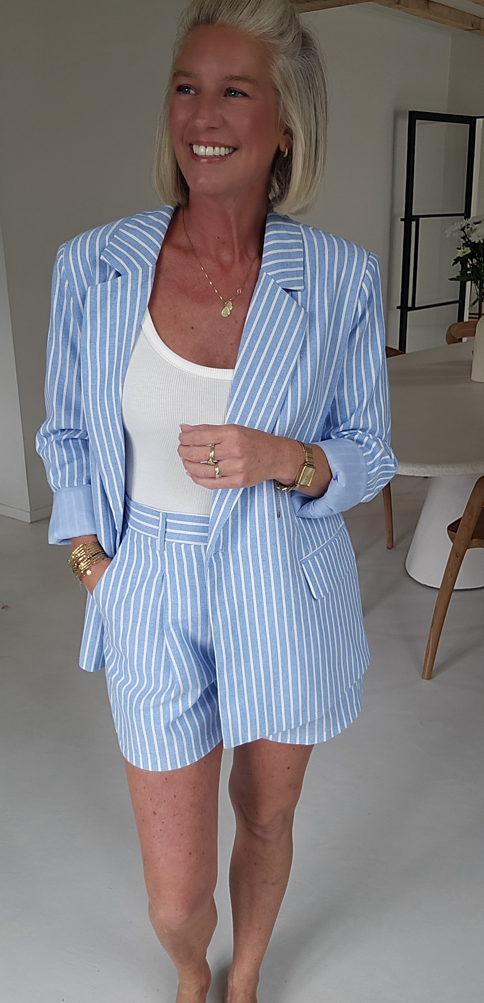 KIRINI striped oversized blazer