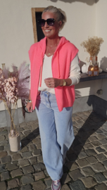 PALM BREEZE zip gilet neon coral