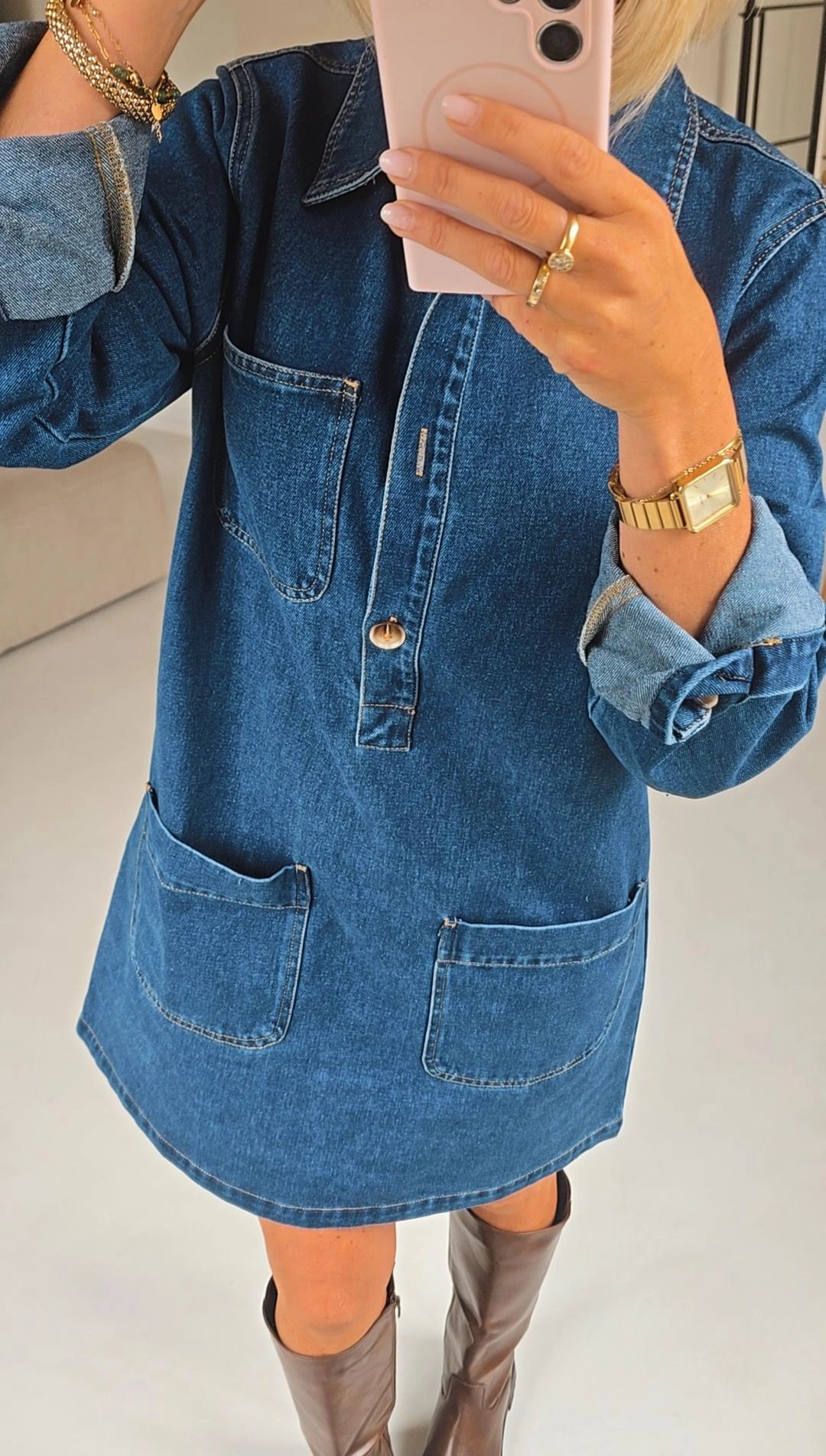 THE PERFECT jeans dress dark blue